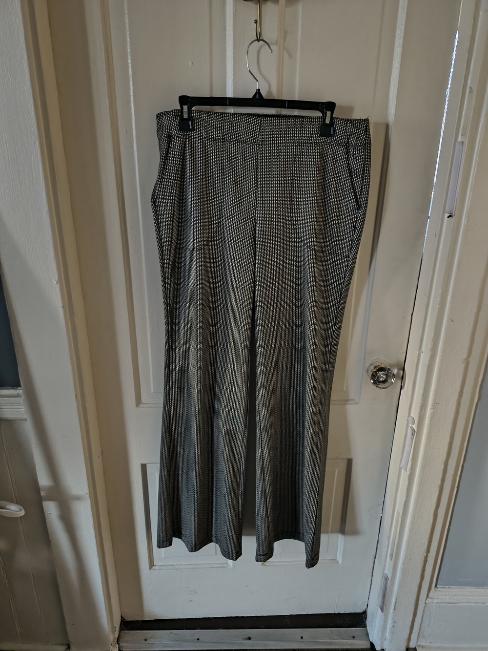 Max Studio Black & White Wide-Leg Patterned Pants